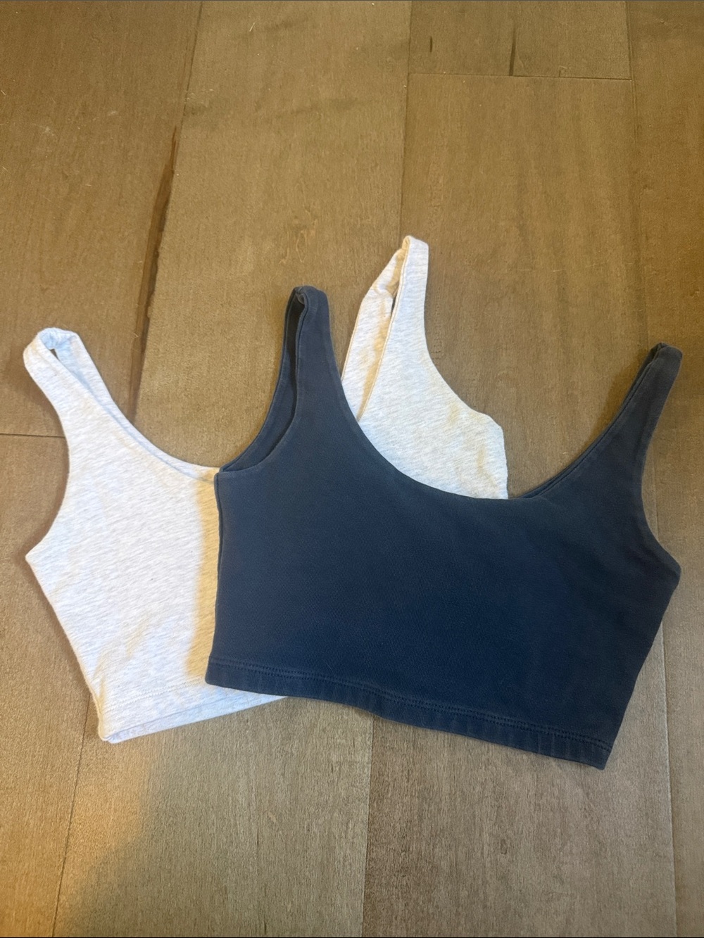 Brand Melville Scoop Crop Top - Navy and Light Gray